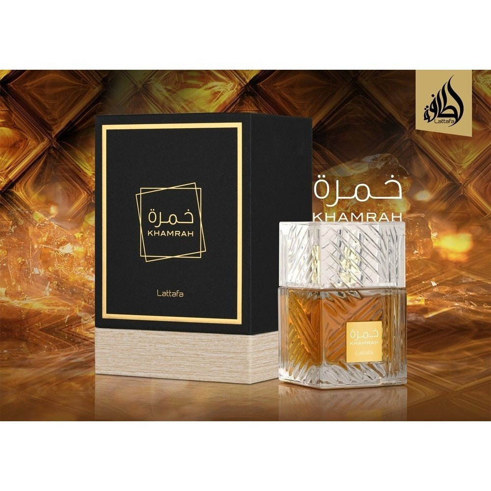 Lattafa Khamrah – Eau de Parfum Unissex 100ml | Doce Especiado, Luxuoso e Envolvente