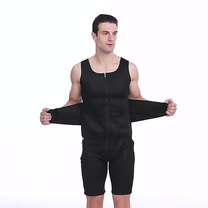 Colete Masculino Neoprene com Zíper e Cinta Ajustável – Treino, Suporte e Modelagem