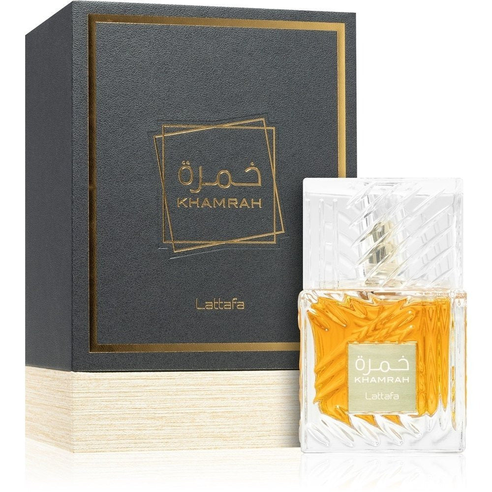 Lattafa Khamrah – Eau de Parfum Unissex 100ml | Doce Especiado, Luxuoso e Envolvente