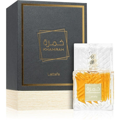 Lattafa Khamrah – Eau de Parfum Unissex 100ml | Doce Especiado, Luxuoso e Envolvente