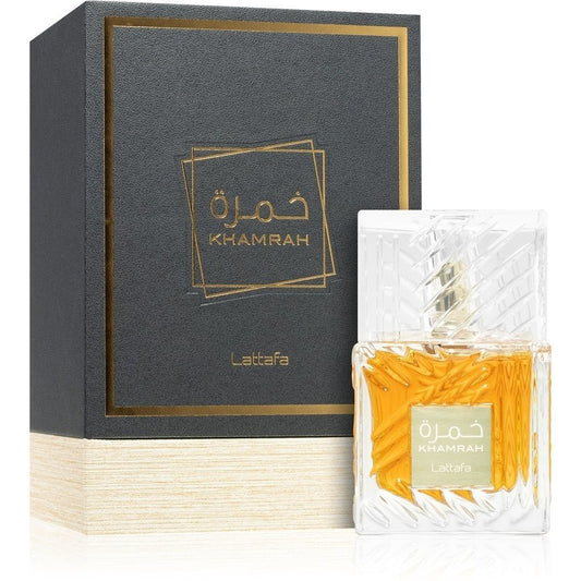 Lattafa Khamrah – Eau de Parfum Unissex 100ml | Doce Especiado, Luxuoso e Envolvente
