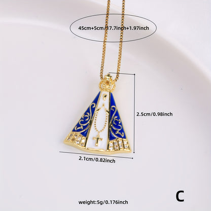 Colar Boêmio Vintage Nossa Senhora Aparecida – Folheado a Ouro 18K BRAZIL