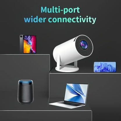 HY300PRO 2025 – Mini Projetor Portátil 720P, Suporte 4K, WiFi, BT, Auto Keystone