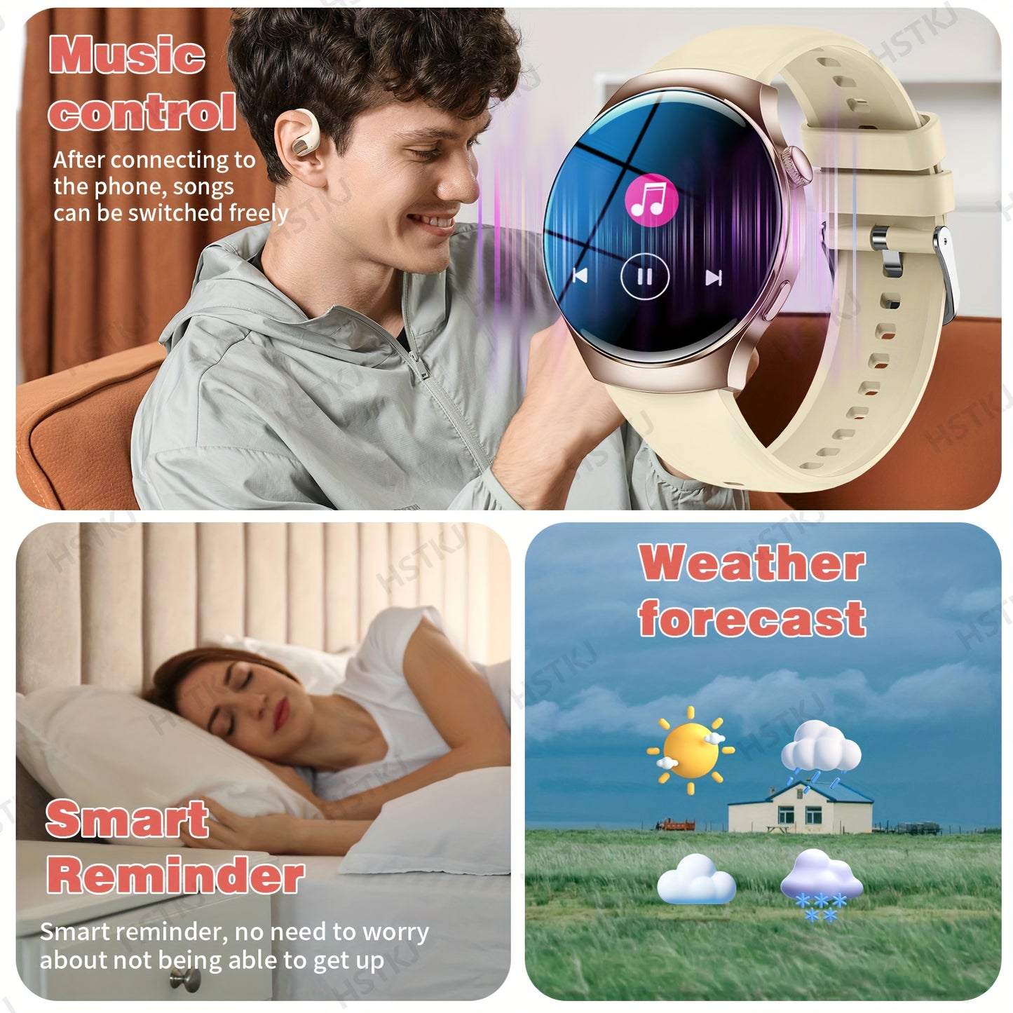 Smartwatch Premium Esportivos, Elegante Compatível com iPhone e m Android