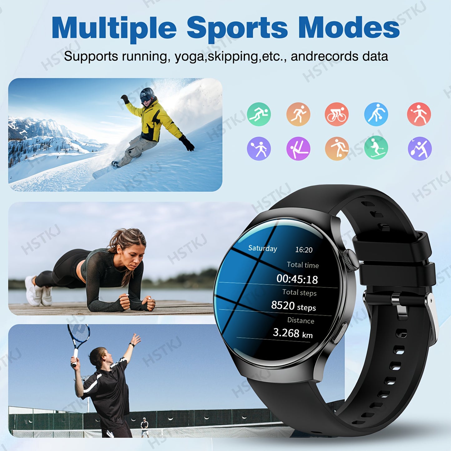 Smartwatch Premium Esportivos, Elegante Compatível com iPhone e m Android