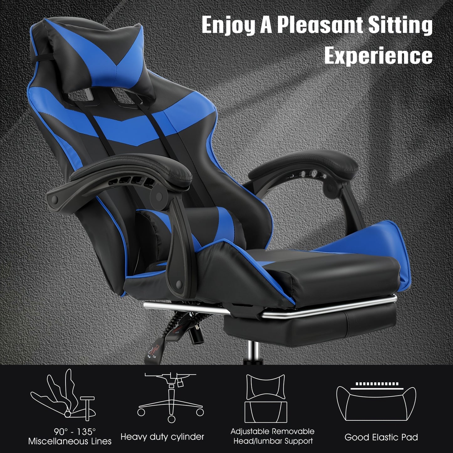 Cadeira Gamer Ergonômica Reclinável Design Racing